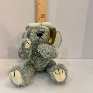 Ty Beanie Baby Halo II Grey Angel Bear Silver Wings Plush 06083 1993 Tag